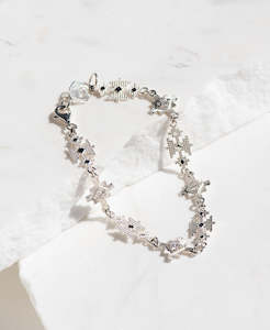 Ayllu Bracelet - 925 Sterling Silver, White Zircon