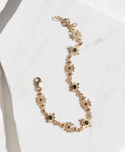 Ayllu Bracelet - 22k Gold Vermeil, Chrome Diopside