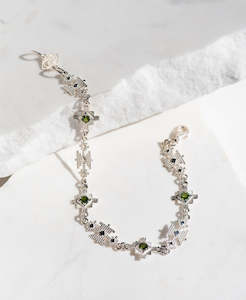 Ayllu Bracelet - 925 Sterling Silver, Chrome Diopside