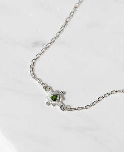 Inka Bracelet - 925 Sterling Silver, Chrome Diopside