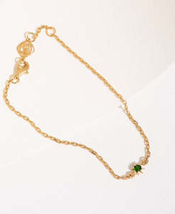 Stella Bracelet - 22k Gold Vermeil, Chrome Diopside