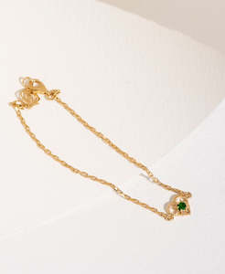 Kind Heart Bracelet - 22k Gold Vermeil, Chrome Diopside