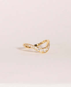 Eternal Tide Band - 18k Yellow Gold, Grain Set Diamond