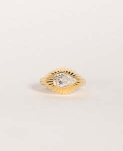 Aurora Ring - 18k Yellow Gold, Pear Brilliant Cut Lab Grown Diamond 1.50 carat