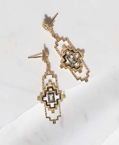 Munay Earrings - 22k Gold Vermeil, Aquamarine