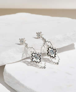 Munay Earrings - 925 Sterling Silver, Aquamarine