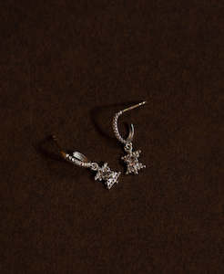 Inti Earrings - 925 Sterling Silver, Peach Zircon