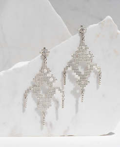 Amaru Earrings - 925 Sterling Silver, White Zircon