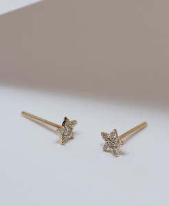 Alcyone Diamond Studs - 9k Yellow Gold, Diamond