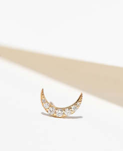 Luna Studs - 9k Yellow Gold, Diamond