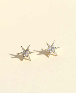 Anahata Studs - 9k Yellow Gold, Diamond