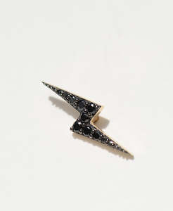 Zap Studs - 9k Yellow Gold, Black Diamond