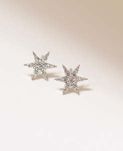 Mini Anahata Studs - 9k White Gold, Diamond