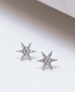 Anahata Studs - 9k White Gold, Diamond