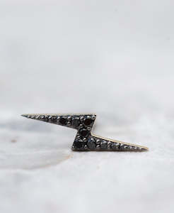 Zap Studs - 9k White Gold, Black Diamond