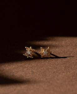 Inti Studs - 22k Gold Vermeil, Peach Zircon