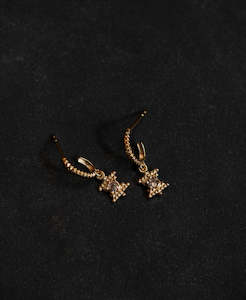 Inti Earrings -  22k Gold Vermeil, Peach Zircon