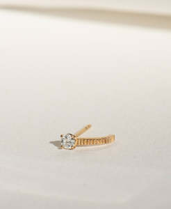 Single Bianca Earring - 22k Gold Vermeil, White Zircon