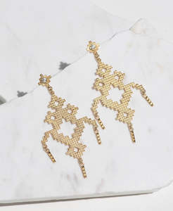 Amaru Earrings - 22k Gold Vermeil, White Zircon