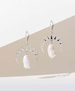 Radiant Earrings - Keshi Pearl, 925 Sterling Silver