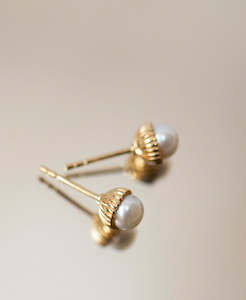 Jewellery manufacturing: Pearl Earrings - 22k Gold Vermeil, Freshwater Pearl