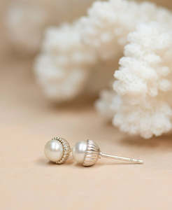 Pearl Earrings - 925 Sterling Silver, Freshwater Pearl