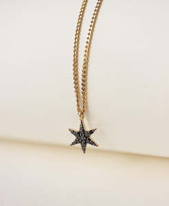 Jewellery manufacturing: Mini Anahata Necklace - 9k Yellow Gold, Black Diamond