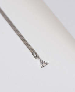 Mini Pyramid Diamond Necklace - 9k White Gold, Diamond