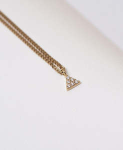 Mini Pyramid Diamond Necklace - 9k Yellow Gold, Diamond