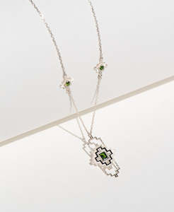 Munay Necklace - 925 Sterling Silver, Chrome Diopside