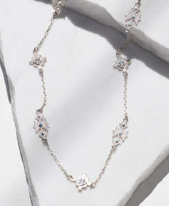 Ayllu Necklace - 925 Sterling Silver, White Zircon