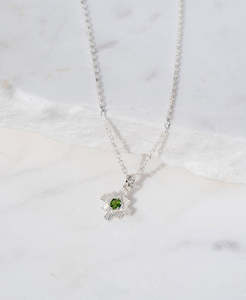 Inka Necklace - 925 Sterling Silver, Chrome Diopside