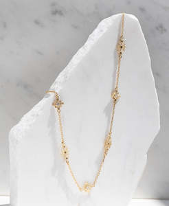 Ayllu Necklace - 22k Gold Vermeil, White Zircon