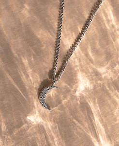 Luna Necklace - 9k White Gold, Diamond