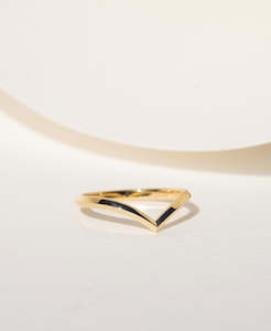 Goldie Sword Edge Band - 18k Yellow Gold