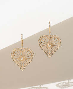 Amor Earrings - 22k Gold Vermeil, White Zircon