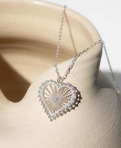 Amor Necklace - 925 Sterling Silver, White Zircon