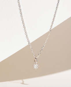 Stella Necklace - 925 Sterling Silver, White Zircon