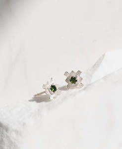 Inka Studs - 925 Sterling Silver, Chrome Diopside