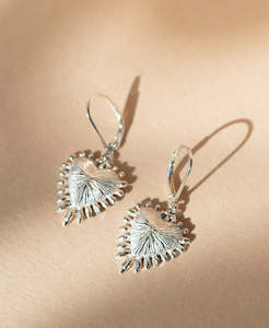 Heart Rays Earrings - 925 Sterling Silver