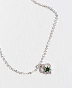 Kind Heart Necklace - 925 Sterling Silver, Chrome Diopside