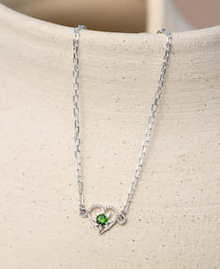 Kind Heart Bracelet - 925 Sterling Silver, Chrome Diopside