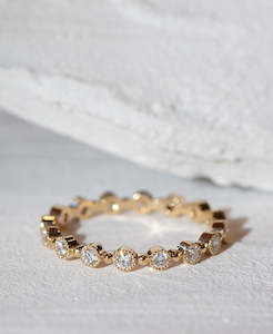 Unity Band 2mm - 18k Yellow Gold, Diamond