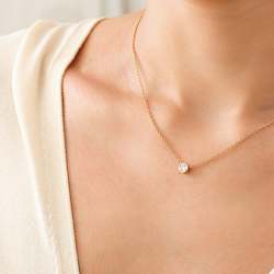 Round Diamond Pendant Necklace