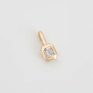 Emerald Cut Diamond Pendant Charm