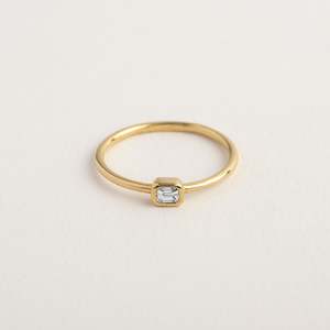 Mini Emerald Cut Diamond Ring