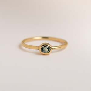 Oval Green Sapphire Ring