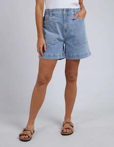 Womenswear: Elm Atlas Denim Short Mid Blue Wash