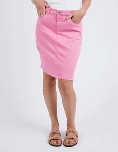 Womenswear: Elm BELLE DENIM SKIRT | Strawberry Pink