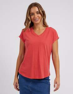 Womenswear: Foxwood MANLY VEE TEE | CAYENNE